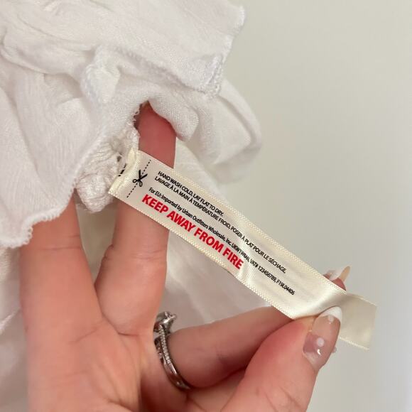 Free People Adella Cami Crochet Lace Crisscross Strap Top White Wash M - Picture 8 of 11